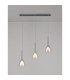Baldwin Linear 2m Pendant Curved Cone Glass (U) 3 Light G9 Polished Chrome/Iridescent/Opal-3
