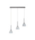 Baldwin Linear 2m Pendant Curved Cone Glass (U) 3 Light G9 Polished Chrome/Iridescent/Opal-4