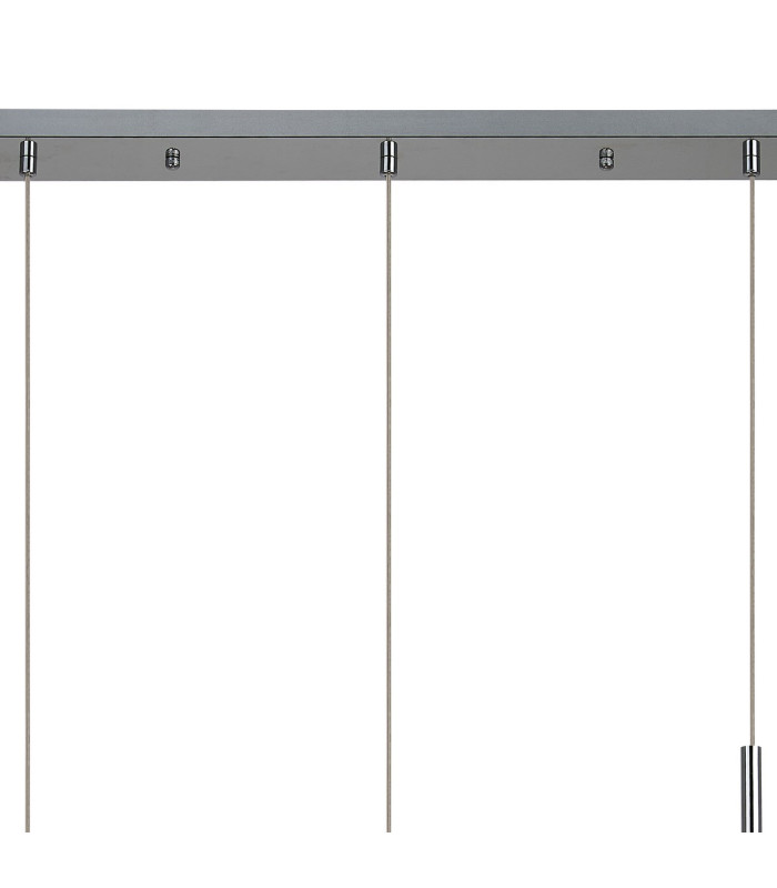 Baldwin Linear 2m Pendant Curved Cone Glass (U) 3 Light G9 Polished Chrome/Iridescent/Opal-5