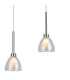 Baldwin Linear 2m Pendant Curved Cone Glass (U) 3 Light G9 Polished Chrome/Iridescent/Opal-6