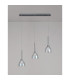 Baldwin Linear 2m Pendant Curved Cone Glass (U) 3 Light G9 Polished Chrome/Iridescent/Opal-14