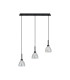Baldwin Linear Pendant 2m Curved Cone Glass (U) 3 Light G9 Satin Black/Iridescent/Opal-4