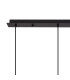 Baldwin Linear Pendant 2m Curved Cone Glass (U) 3 Light G9 Satin Black/Iridescent/Opal-5