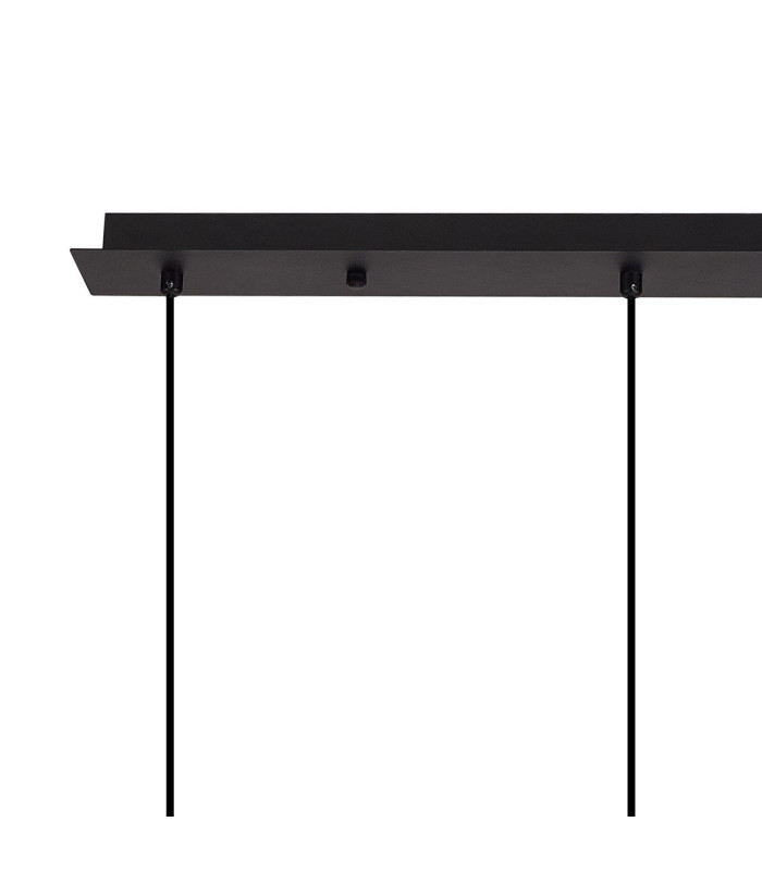 Baldwin Linear Pendant 2m Curved Cone Glass (U) 3 Light G9 Satin Black/Iridescent/Opal-5