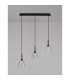 Baldwin Linear Pendant 2m Curved Cone Glass (U) 3 Light G9 Satin Black/Iridescent/Opal-10