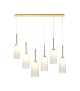 Baldwin Linear Pendant 2m 6 x G9 French Gold/Frosted Type A Shade-1