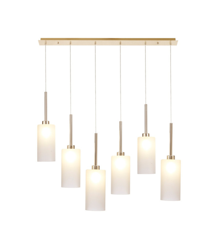 Baldwin Linear Pendant 2m 6 x G9 French Gold/Frosted Type A Shade-1