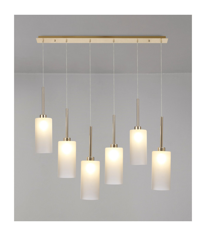 Baldwin Linear Pendant 2m 6 x G9 French Gold/Frosted Type A Shade-3