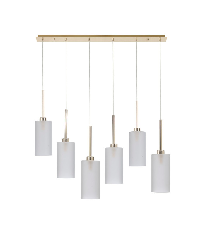 Baldwin Linear Pendant 2m 6 x G9 French Gold/Frosted Type A Shade-4