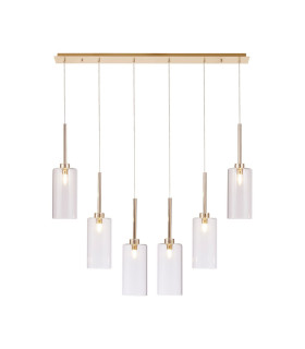 Baldwin Linear Pendant 2m 6 x G9 French Gold/Clear Type A Shade-1