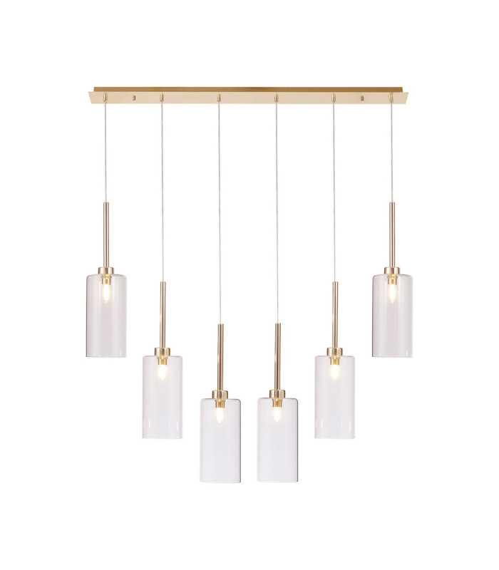 Baldwin Linear Pendant 2m 6 x G9 French Gold/Clear Type A Shade-1