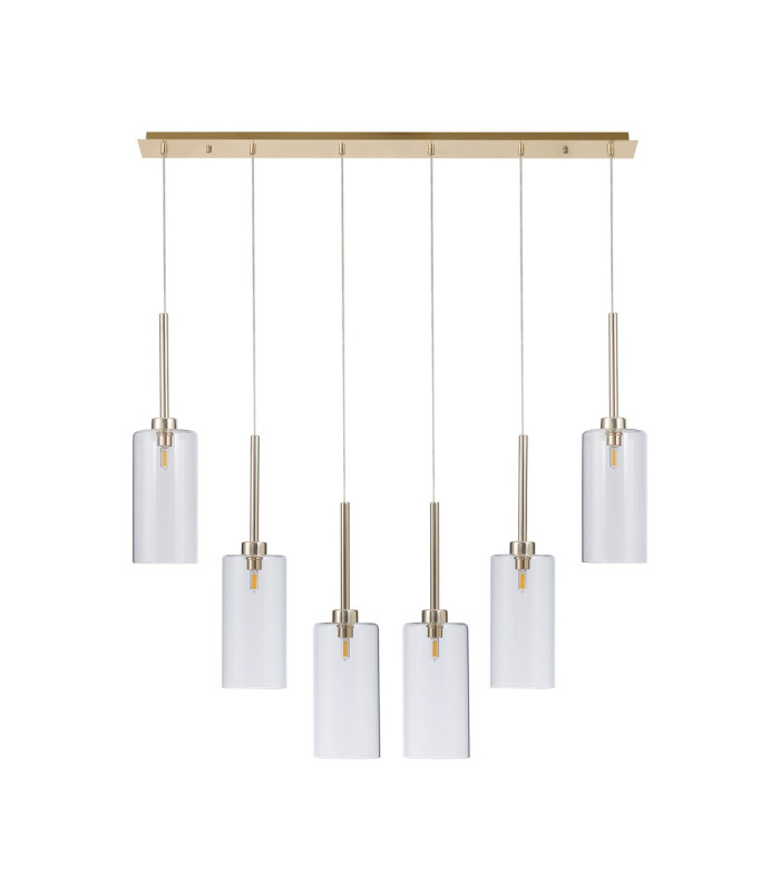 Baldwin Linear Pendant 2m 6 x G9 French Gold/Clear Type A Shade-4