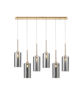 Baldwin Linear Pendant 2m 6 x G9 French Gold/Chrome Type A Shade-1