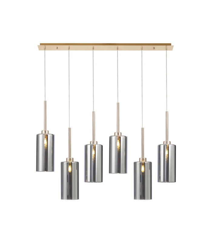 Baldwin Linear Pendant 2m 6 x G9 French Gold/Chrome Type A Shade-1