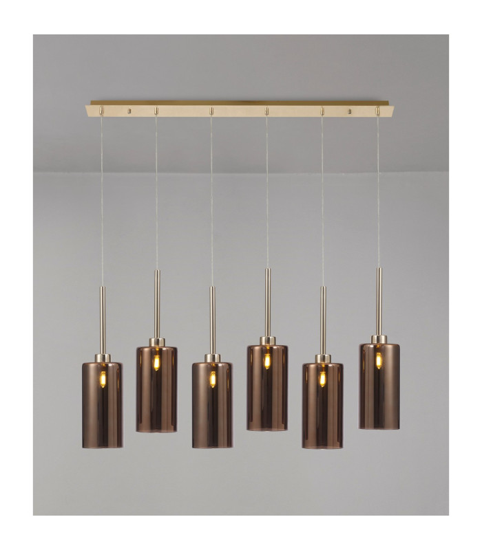 Baldwin Linear Pendant 2m 6 x G9 French Gold/Copper Type A Shade-3