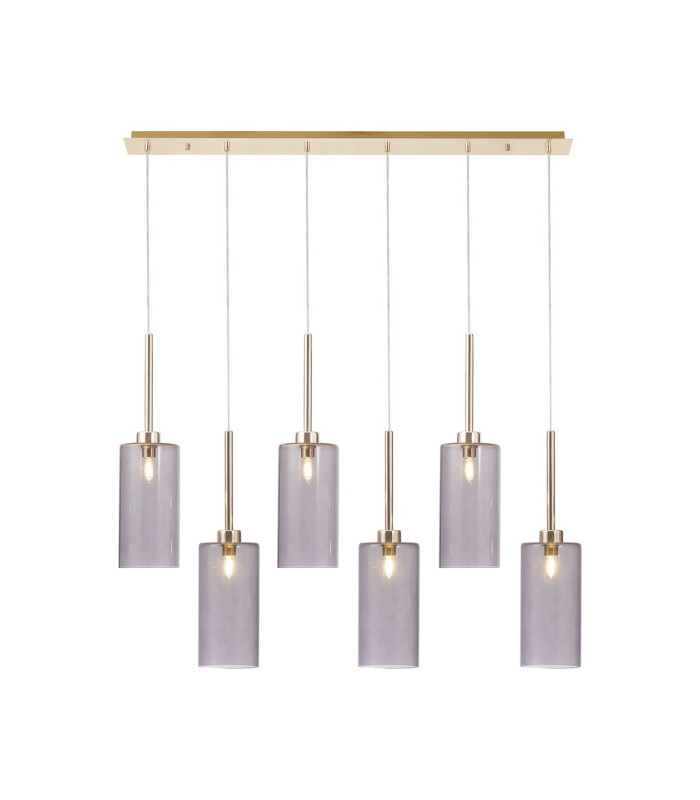 Baldwin Linear Pendant 2m 6 x G9 French Gold/Smoked Type A Shade-1