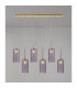 Baldwin Linear Pendant 2m 6 x G9 French Gold/Smoked Type A Shade-3