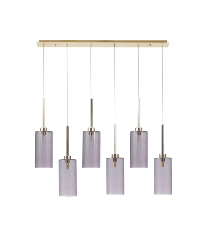 Baldwin Linear Pendant 2m 6 x G9 French Gold/Smoked Type A Shade-4