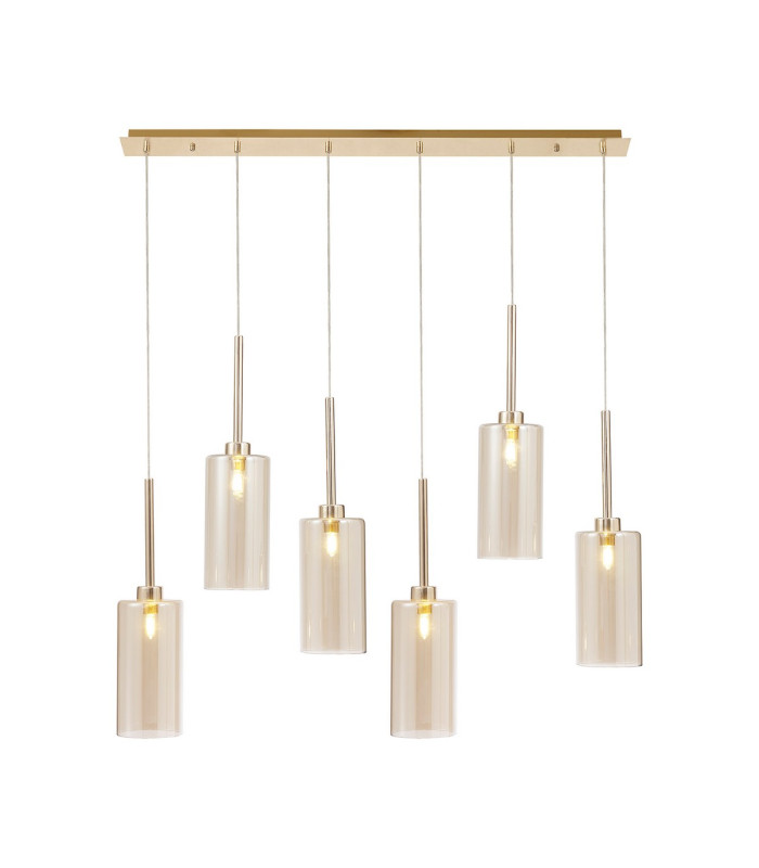 Baldwin Linear Pendant 2m 6 x G9 French Gold/Cognac Type A Shade-1