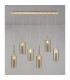 Baldwin Linear Pendant 2m 6 x G9 French Gold/Cognac Type A Shade-3