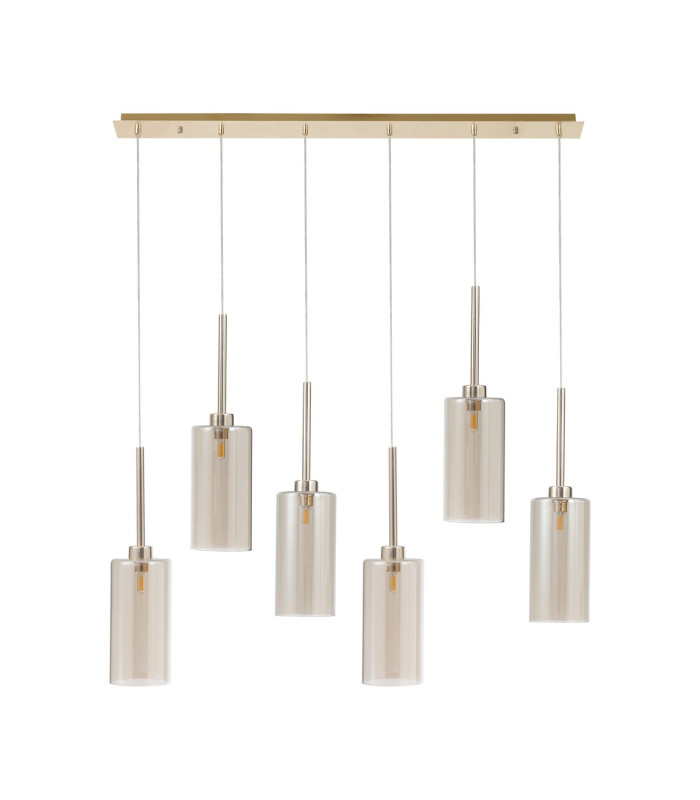 Baldwin Linear Pendant 2m 6 x G9 French Gold/Cognac Type A Shade-4