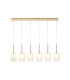 Baldwin Linear Pendant 2m 6 x G9 French Gold/Frosted Type B Shade-1