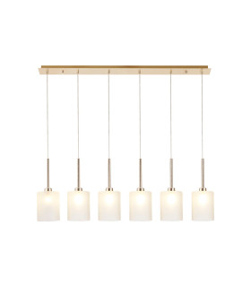 Baldwin Linear Pendant 2m 6 x G9 French Gold/Frosted Type B Shade-1