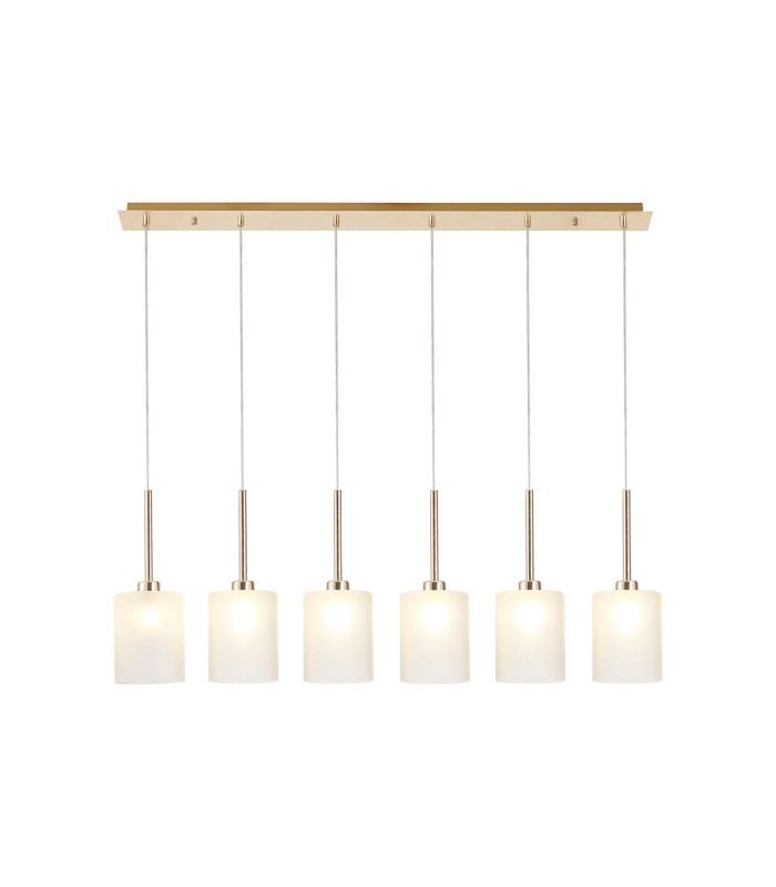 Baldwin Linear Pendant 2m 6 x G9 French Gold/Frosted Type B Shade-1