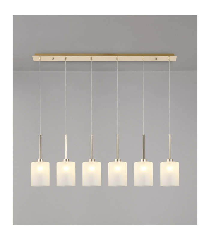 Baldwin Linear Pendant 2m 6 x G9 French Gold/Frosted Type B Shade-3