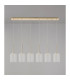 Baldwin Linear Pendant 2m 6 x G9 French Gold/Frosted Type B Shade-11