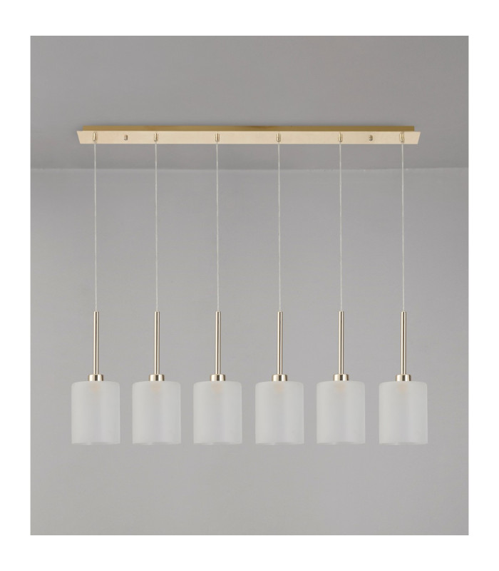Baldwin Linear Pendant 2m 6 x G9 French Gold/Frosted Type B Shade-11