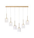 Baldwin Linear Pendant 2m 6 x G9 French Gold/Clear Type B Shade-1