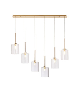 Baldwin Linear Pendant 2m 6 x G9 French Gold/Clear Type B Shade-1