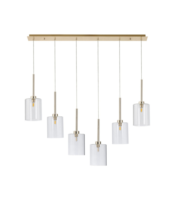 Baldwin Linear Pendant 2m 6 x G9 French Gold/Clear Type B Shade-4