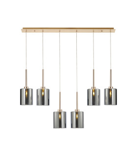 Baldwin Linear Pendant 2m 6 x G9 French Gold/Chrome Type B Shade-1
