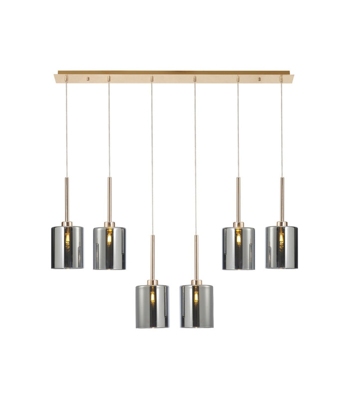 Baldwin Linear Pendant 2m 6 x G9 French Gold/Chrome Type B Shade-1