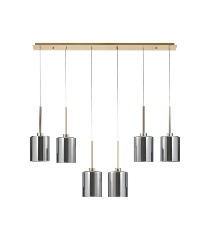 Baldwin Linear Pendant 2m 6 x G9 French Gold/Chrome Type B Shade-4