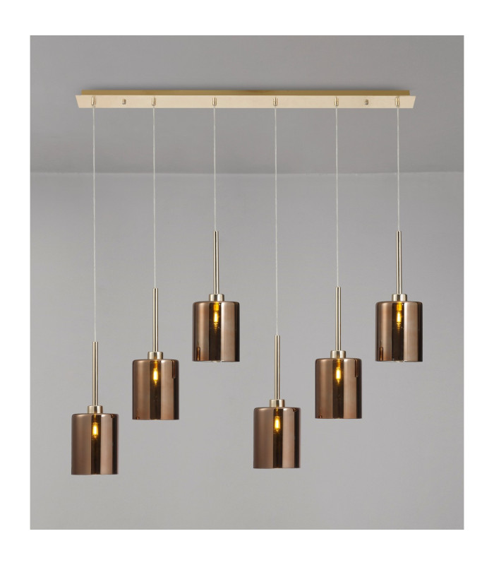 Baldwin Linear Pendant 2m 6 x G9 French Gold/Copper Type B Shade-3