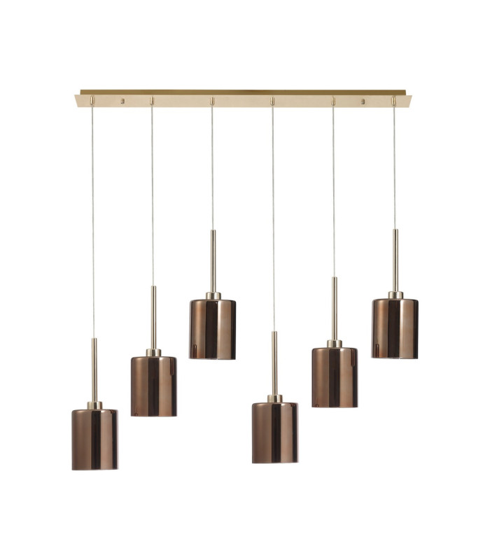 Baldwin Linear Pendant 2m 6 x G9 French Gold/Copper Type B Shade-4