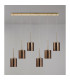 Baldwin Linear Pendant 2m 6 x G9 French Gold/Copper Type B Shade-11