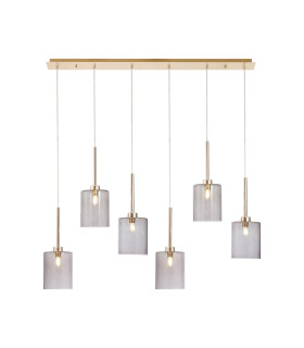 Baldwin Linear Pendant 2m 6 x G9 French Gold/Smoked Type B Shade-1