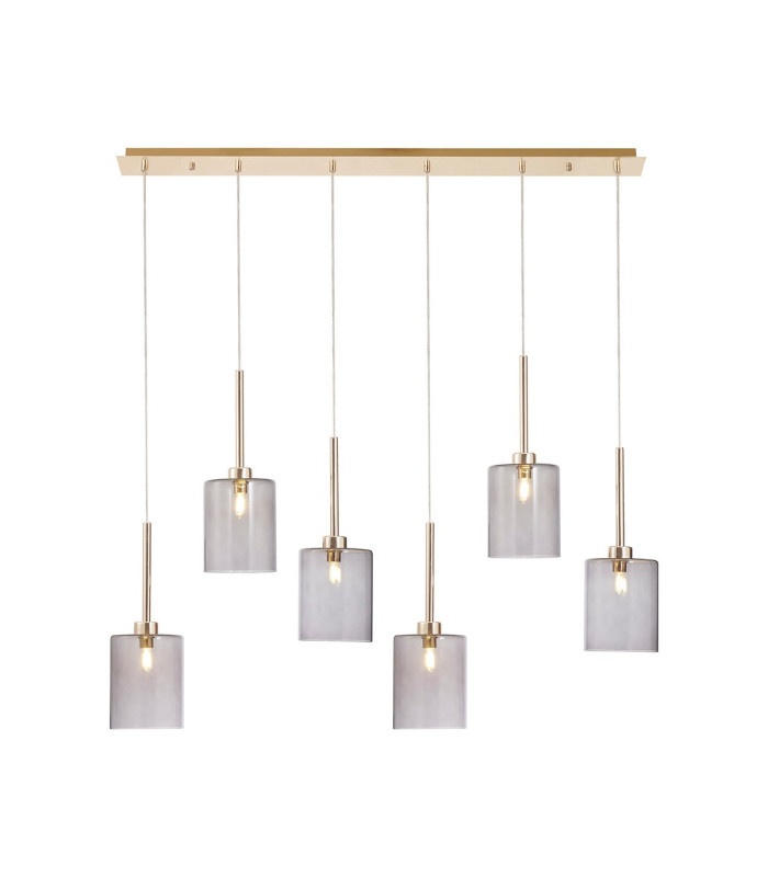 Baldwin Linear Pendant 2m 6 x G9 French Gold/Smoked Type B Shade-1
