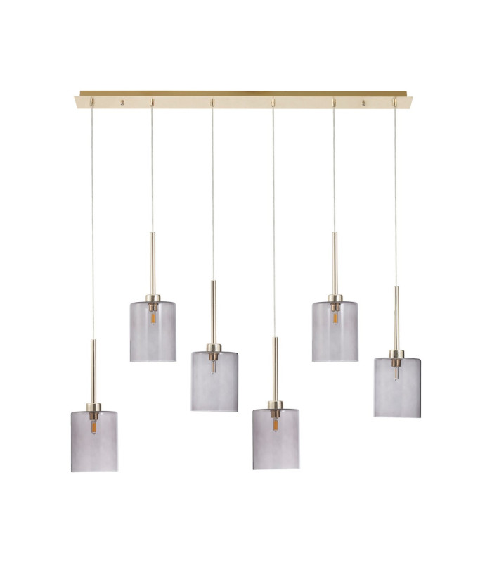 Baldwin Linear Pendant 2m 6 x G9 French Gold/Smoked Type B Shade-4