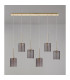 Baldwin Linear Pendant 2m 6 x G9 French Gold/Smoked Type B Shade-11