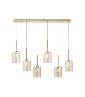 Baldwin Linear Pendant 2m 6 x G9 French Gold/Cognac Type B Shade-1