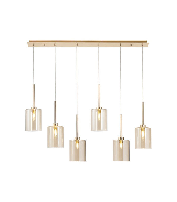 Baldwin Linear Pendant 2m 6 x G9 French Gold/Cognac Type B Shade-1