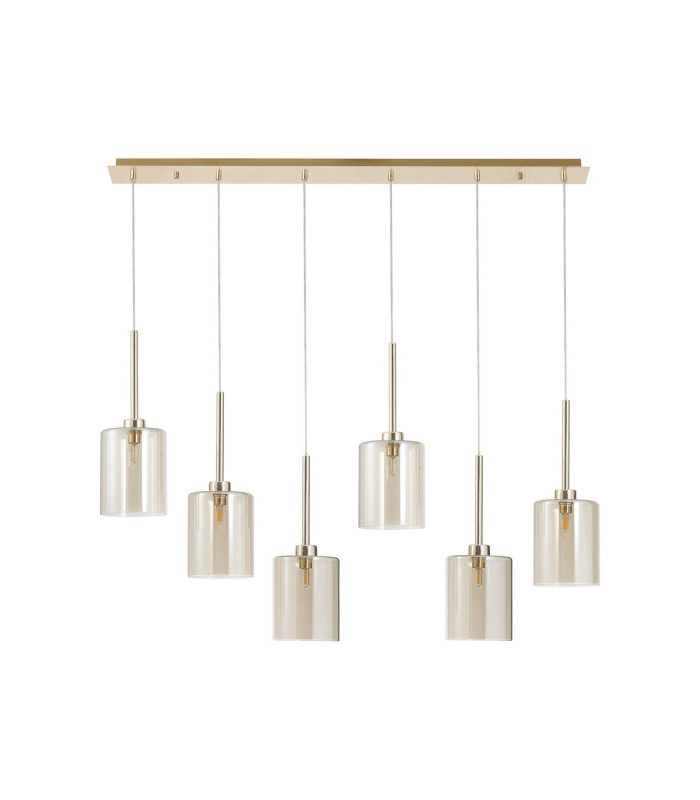 Baldwin Linear Pendant 2m 6 x G9 French Gold/Cognac Type B Shade-4