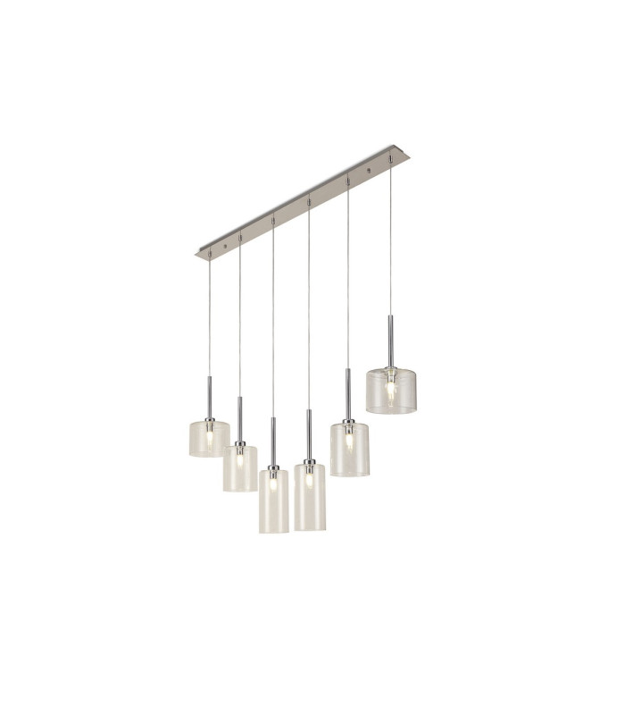 Baldwin Linear Pendant 2m 6 x G9 Polished Chrome/Clear Type A