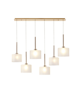 Baldwin Linear Pendant 2m 6 x G9 French Gold/Frosted Type C Shade-1