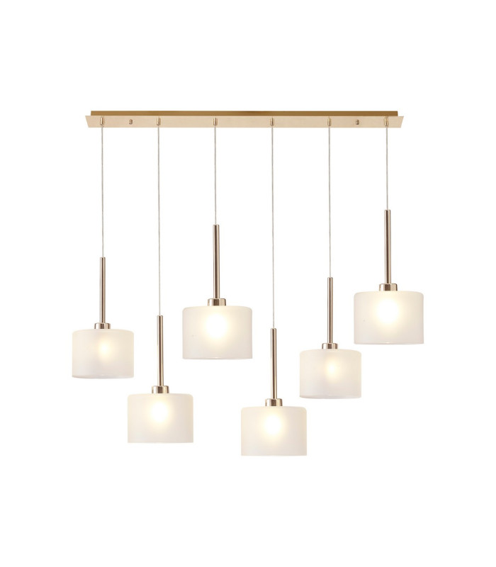 Baldwin Linear Pendant 2m 6 x G9 French Gold/Frosted Type C Shade-1
